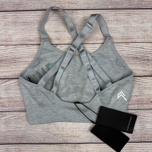 Oner Ice Grey Marl Classic Seamless Sports Bra - Picture 3 of 4